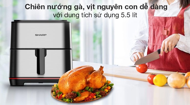 nồi chiên không dầu sharp 7 lít kf-af70ev-st