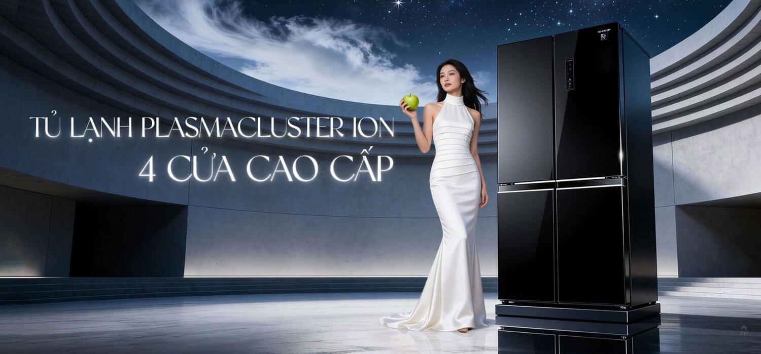 tủ lạnh sharp inverter multi door 421 lít sj-fxp510vg-ch