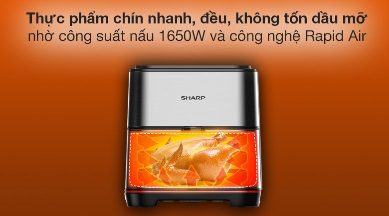 nồi chiên không dầu sharp 7 lít kf-af70ev-st