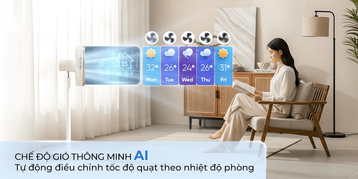 quạt tuần hoàn sharp 9 cánh pj-cd404v-w 24w