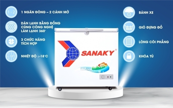 tủ đông sanaky 250 lít vh-2599a1