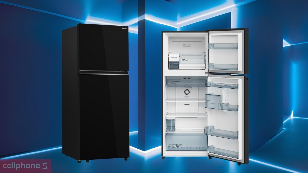 tủ lạnh hitachi inverter 374 lít hrtn6408sagbkvn