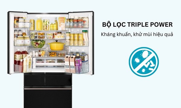 tủ lạnh hitachi inverter 520 lít r-hw540rv (xk)