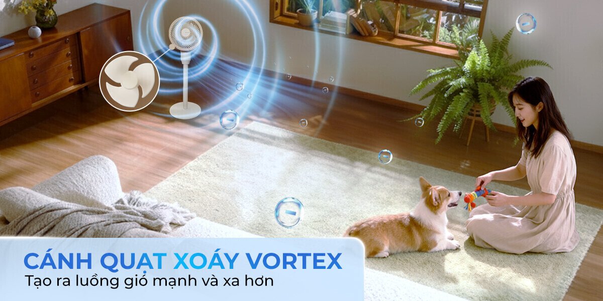 quạt tuần hoàn sharp 3 cánh pj-cd603v-c 24w