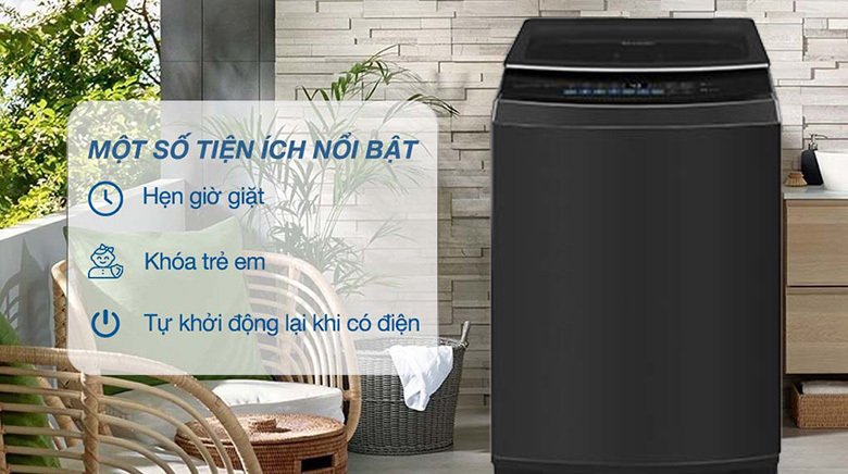 máy giặt sharp 10.5kg es-tm105cd-ds