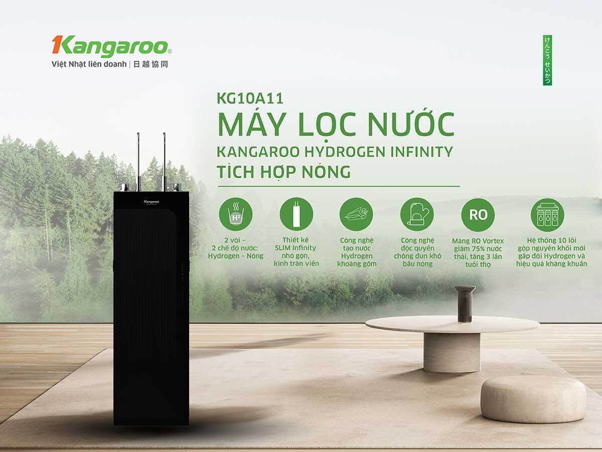 máy lọc nước kangaroo hydrogen infinity tích hợp nóng kg10a11