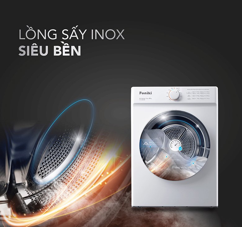 máy sấy thông hơi funiki 8kg hd-v680aw
