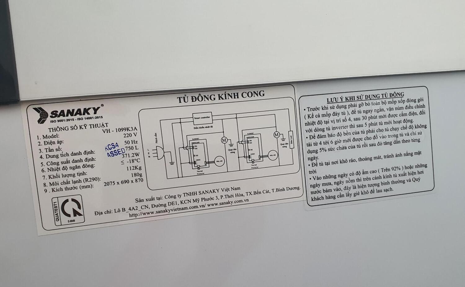 tủ đông trưng bày sanaky inverter 750 lít vh-1099k3a