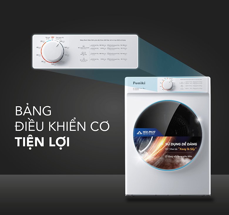 máy sấy thông hơi funiki 8kg hd-v680aw