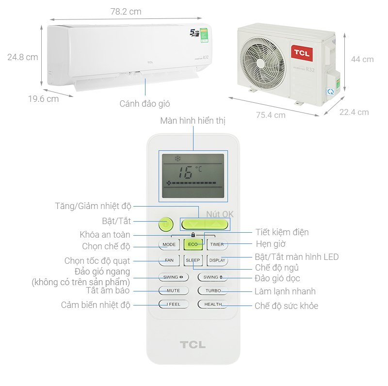 máy lạnh tcl inverter 1.5 hp tac-13csd/xab1i