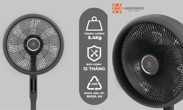 quạt đứng hawonkoo fdh-012-speed24 xám