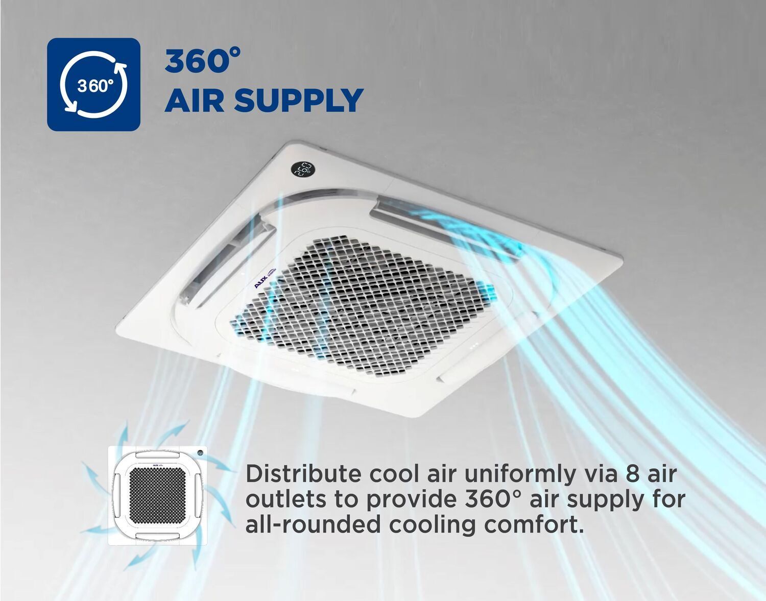 máy lạnh âm trần aux inverter 3.0hp alca-c30/4dr3qab