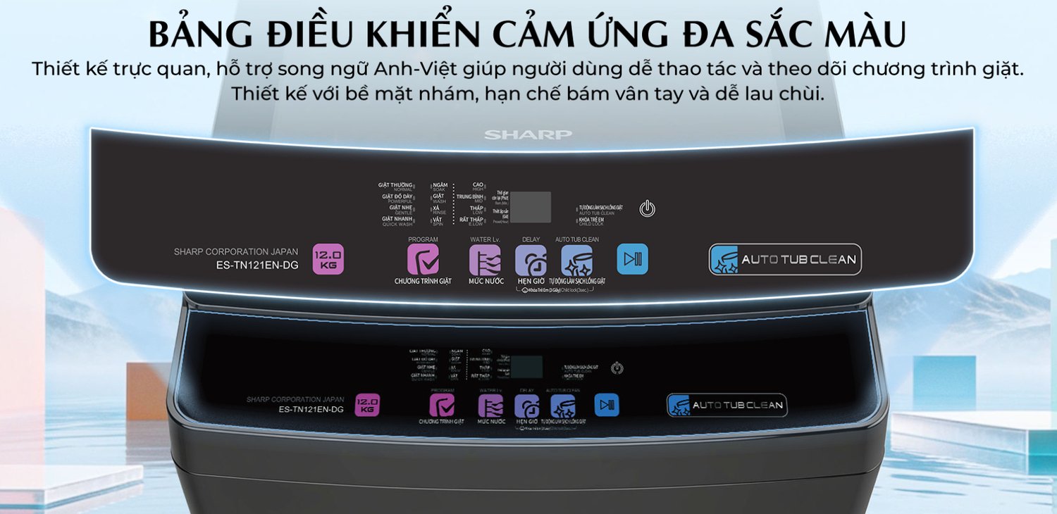 máy giặt sharp 12 kg es-tn121en-dg