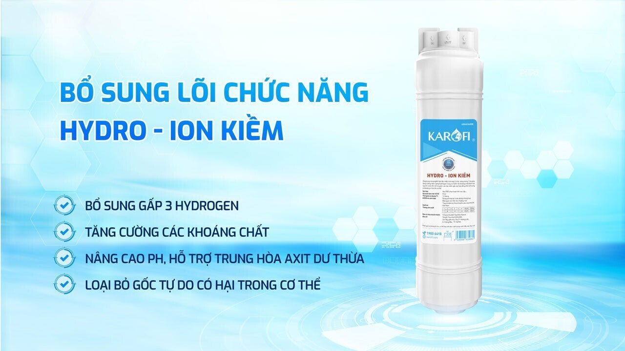 lõi chức năng hydro-ion kiềm của karofi kah-d18