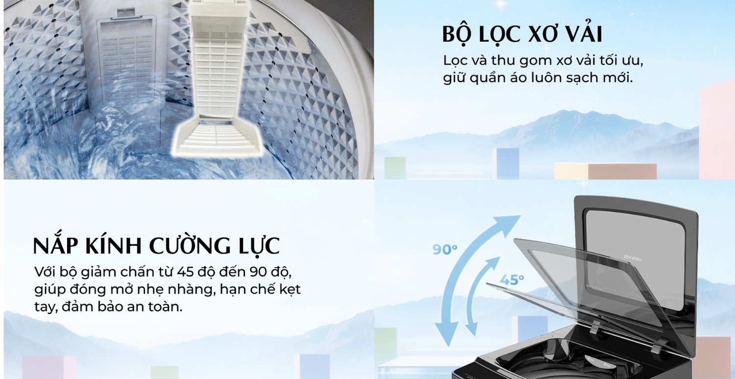 máy giặt sharp 12 kg es-tn121en-dg