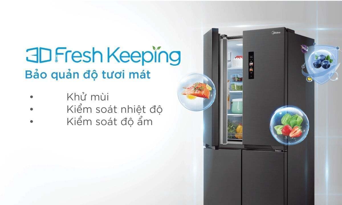 tủ lạnh midea inverter 410 lít mdrf550fgg28vn
