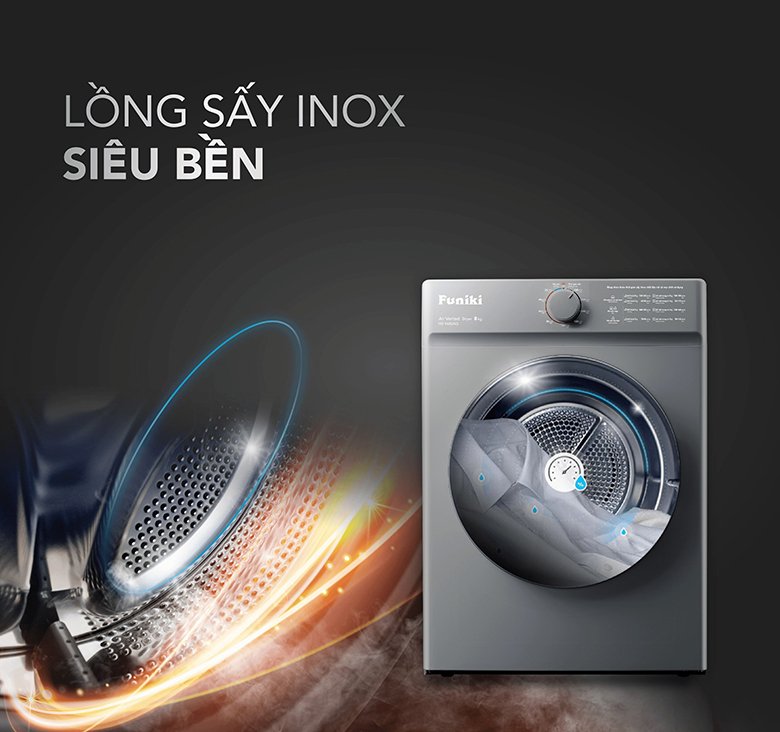 máy sấy thông hơi funiki 8kg hdv680ag