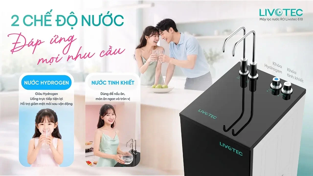 các chế độ nước của máy lọc nước livotec 618