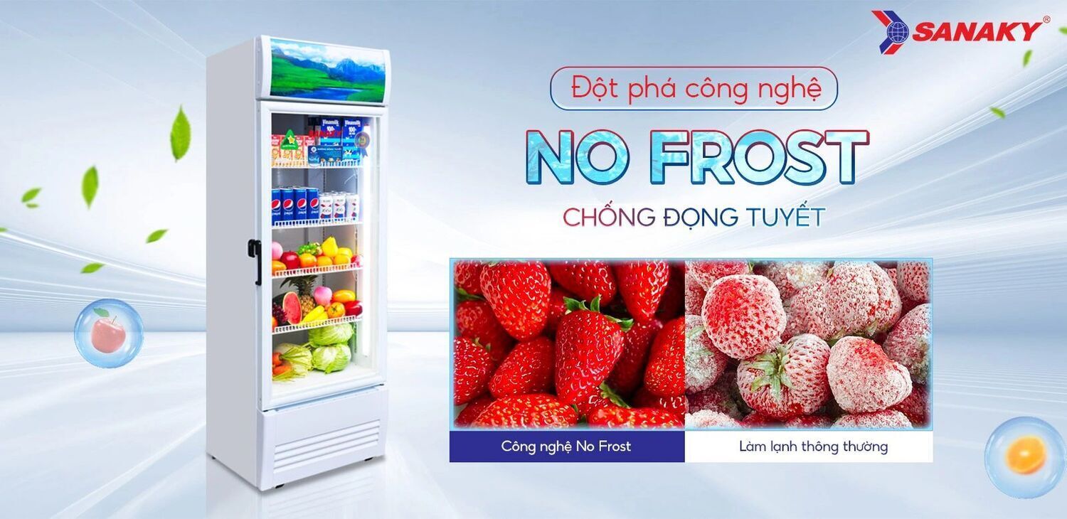 công nghệ no frost trên tủ mát sanaky vh-3588k