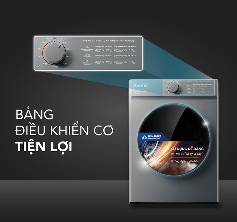 máy sấy thông hơi funiki 8kg hdv680ag