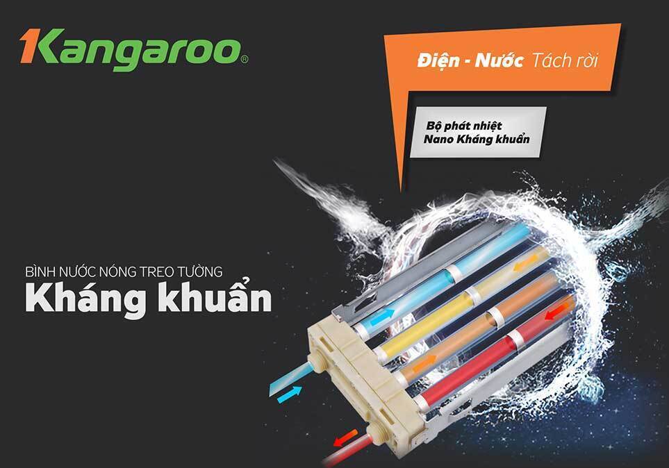 thiết kế máy nước nóng trực tiếp kangaroo kg589g