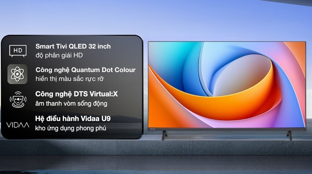 thiết kế smart tivi qled hisense 32q5s