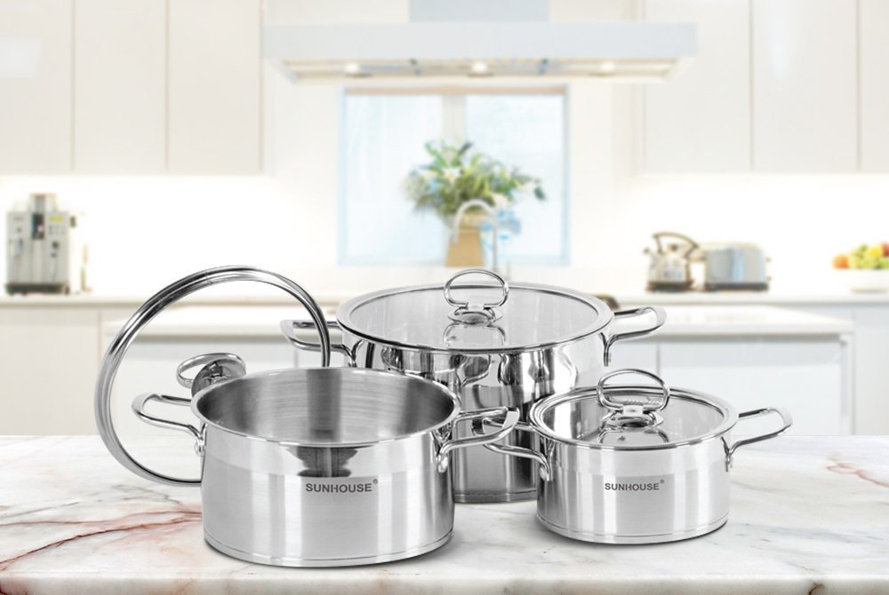 bộ nồi inox 5 đáy mama sunhouse sh784