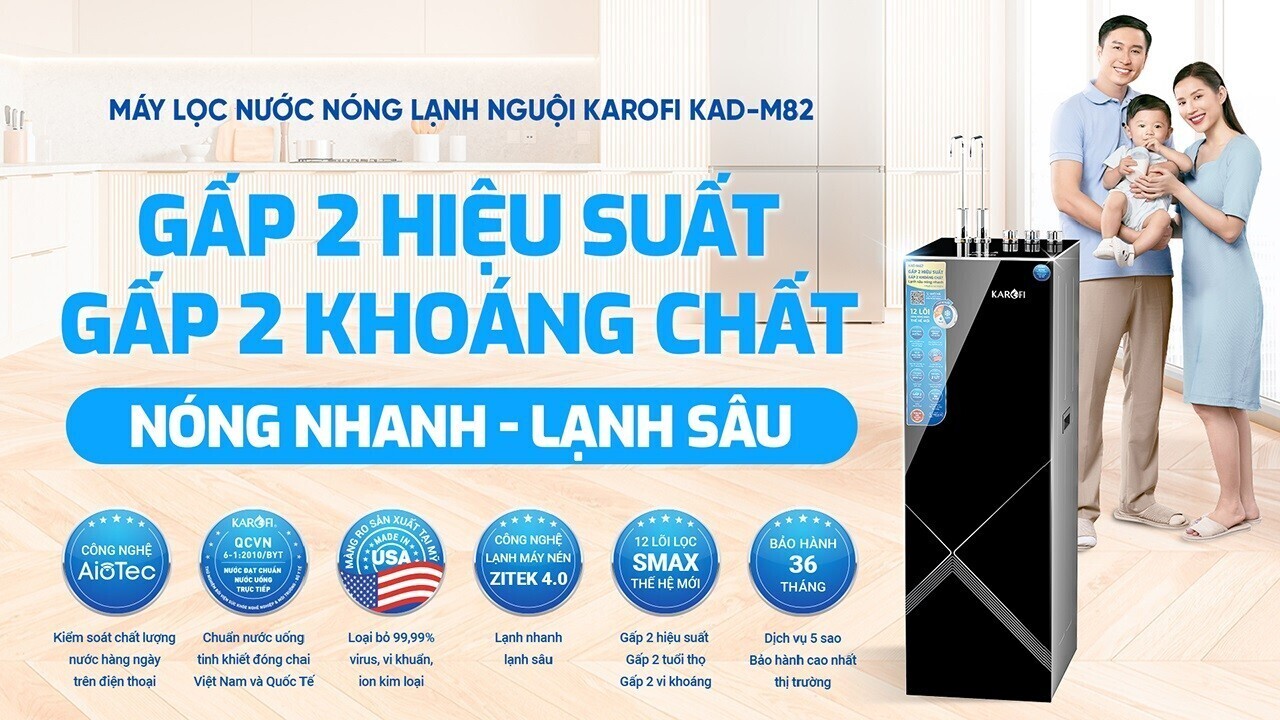 karofi kad-m82 bổ sung khoáng và hydro-ion kiềm