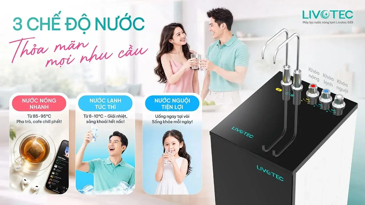 các chế độ nước của máy lọc nước livotec 689