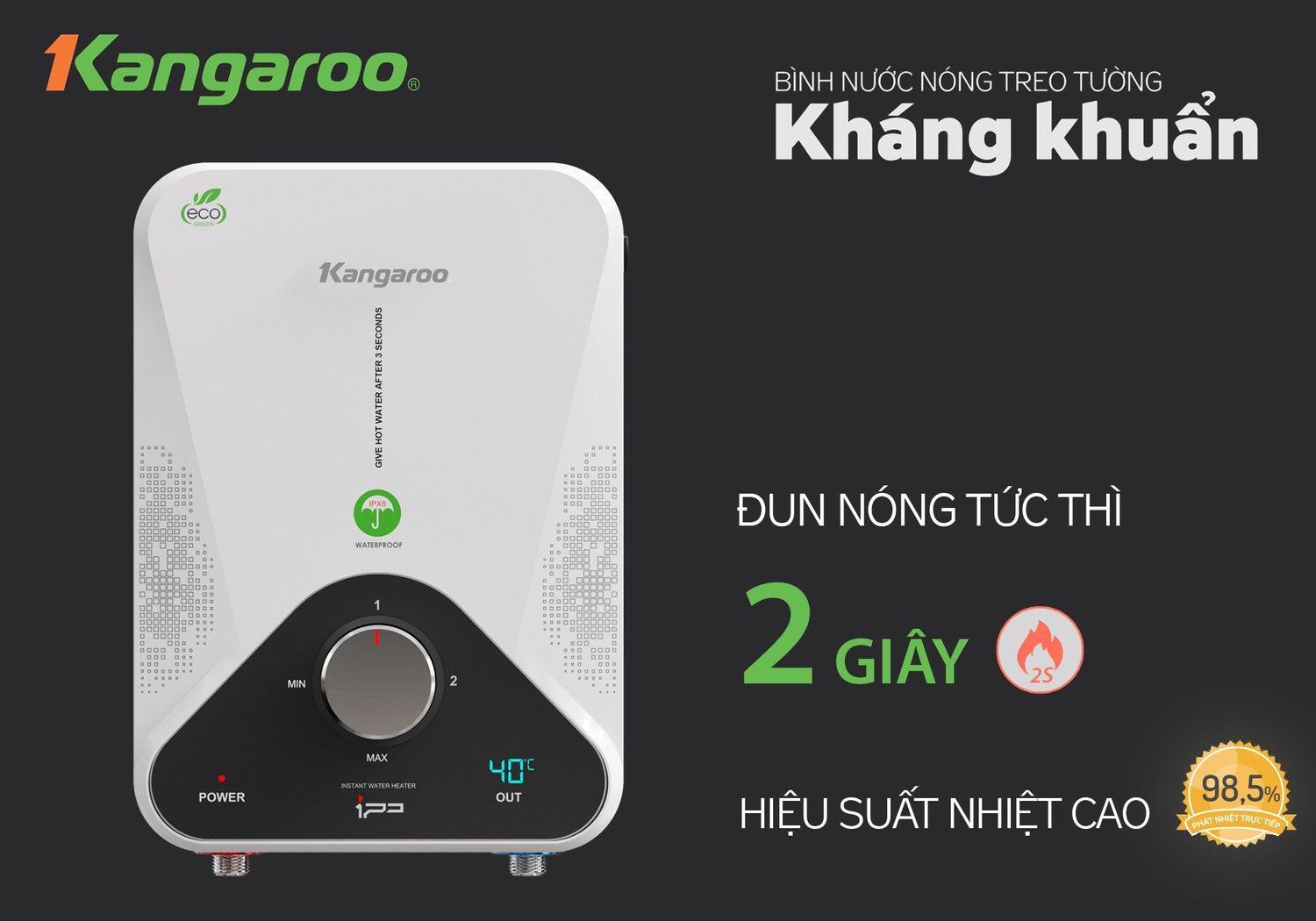 cấu trúc an toàn của máy nước nóng kangaroo kg588wp