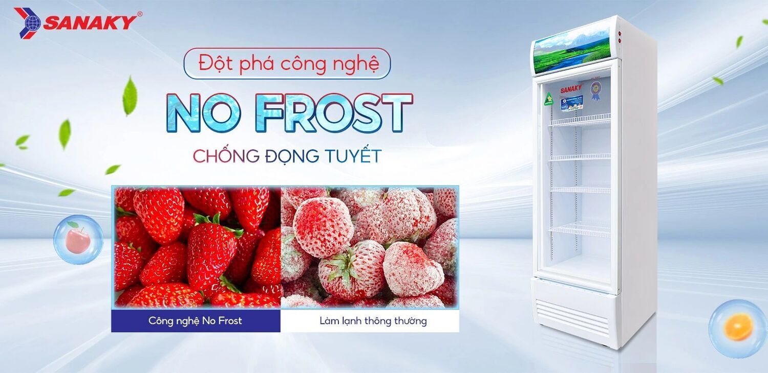 công nghệ no frost trên tủ mát sanaky vh-4088k3
