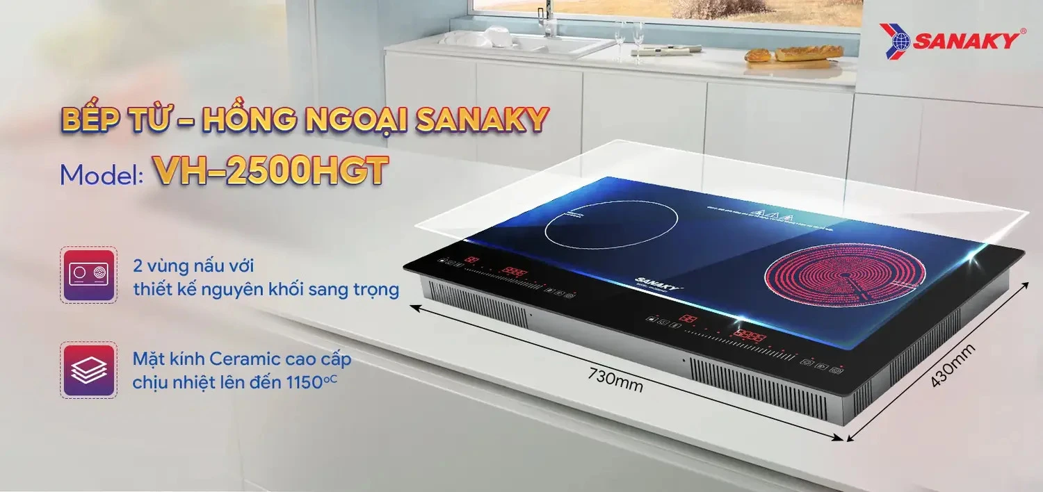 bếp từ - hồng ngoại sanaky vh-2500hgt