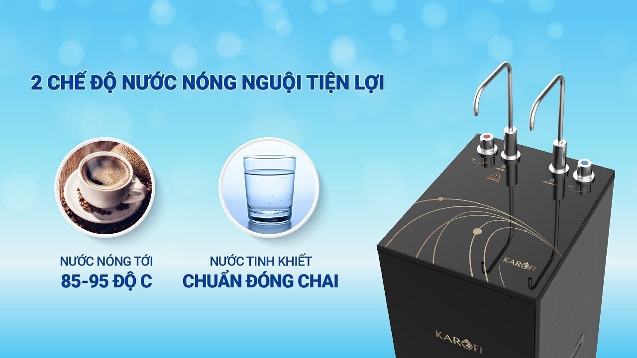 hai chế độ nước nóng nguội của karofi kah-d15