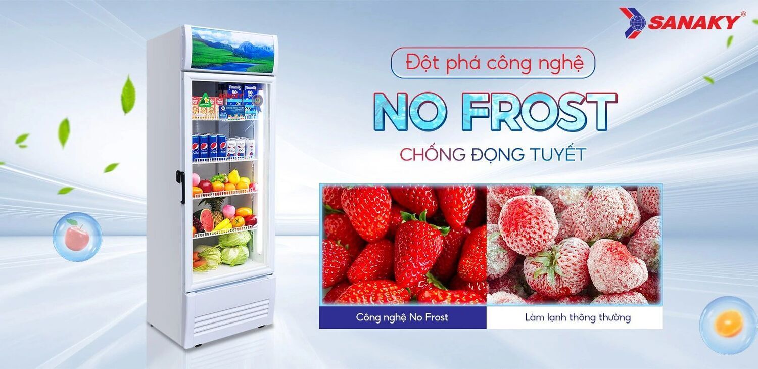 công nghệ no frost trên tủ mát sanaky vh-3588k3