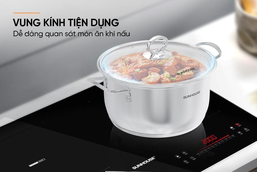 bộ nồi inox 5 đáy sunhouse shg788