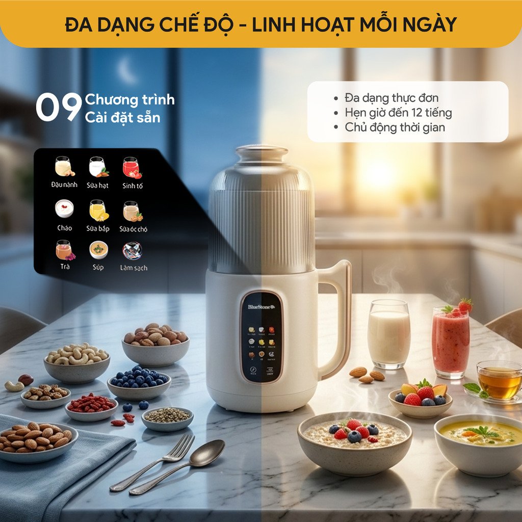 máy làm sữa hạt đa năng bluestone smb-7327 1 lít