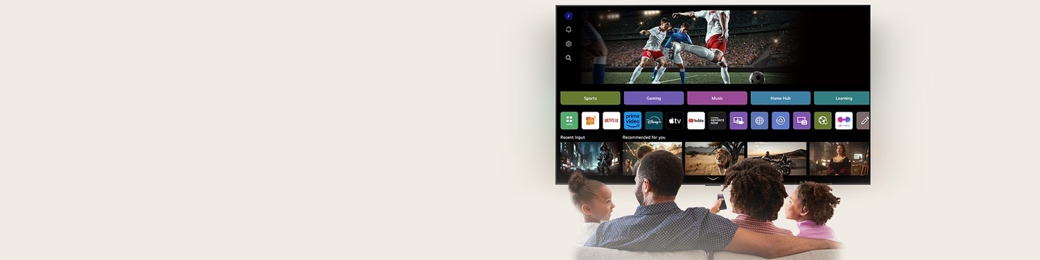 gia đình thưởng thức smart tivi lg uhd ai 4k 55ua8055psa
