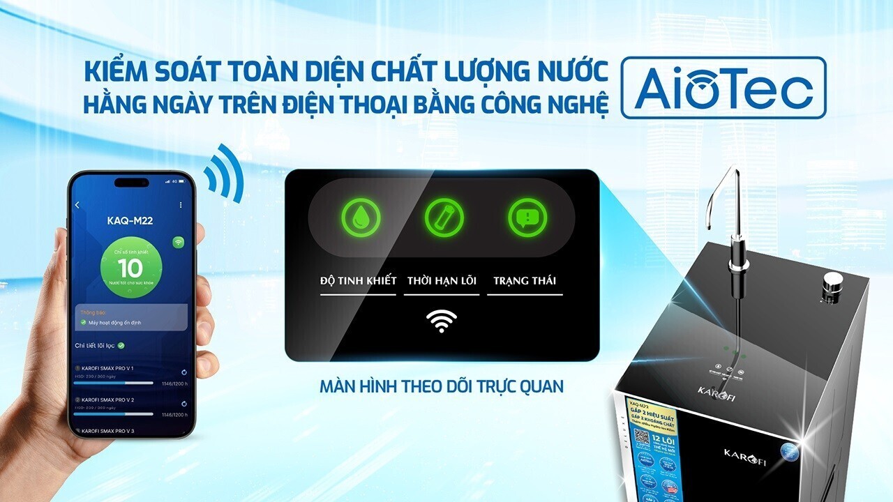 công nghệ aiotec giám sát karofi kaq-m22 qua điện thoại