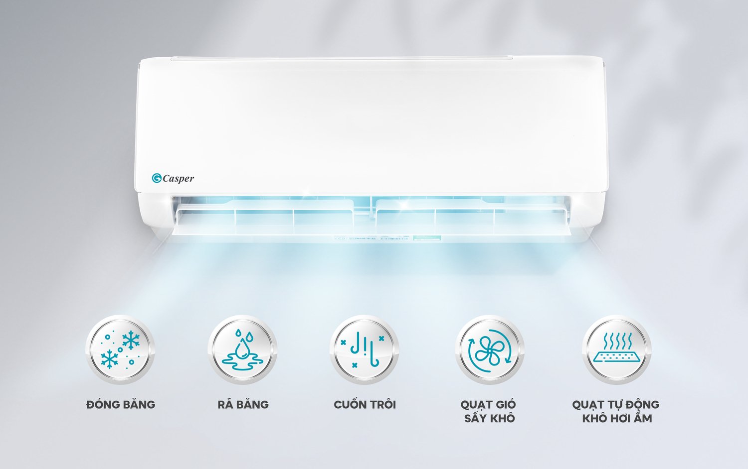 chu trình tự làm sạch iclean trên máy lạnh casper sc-12fb36m