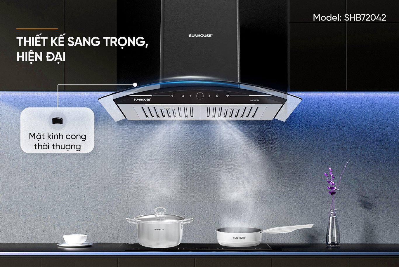 máy hút mùi kính cong sunhouse shb72042