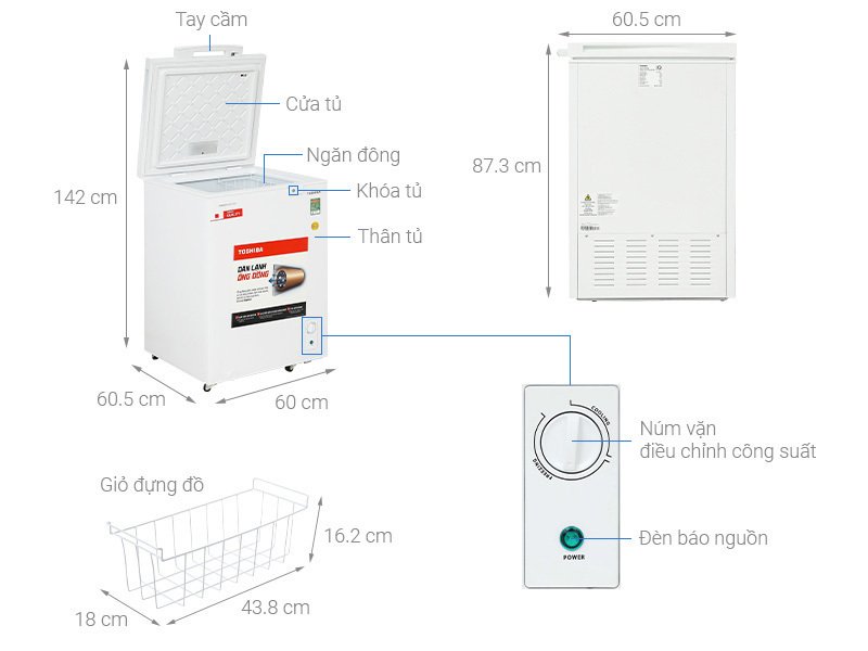 tủ đông toshiba inverter 143 lít gr-rc185cm-pmv(01)