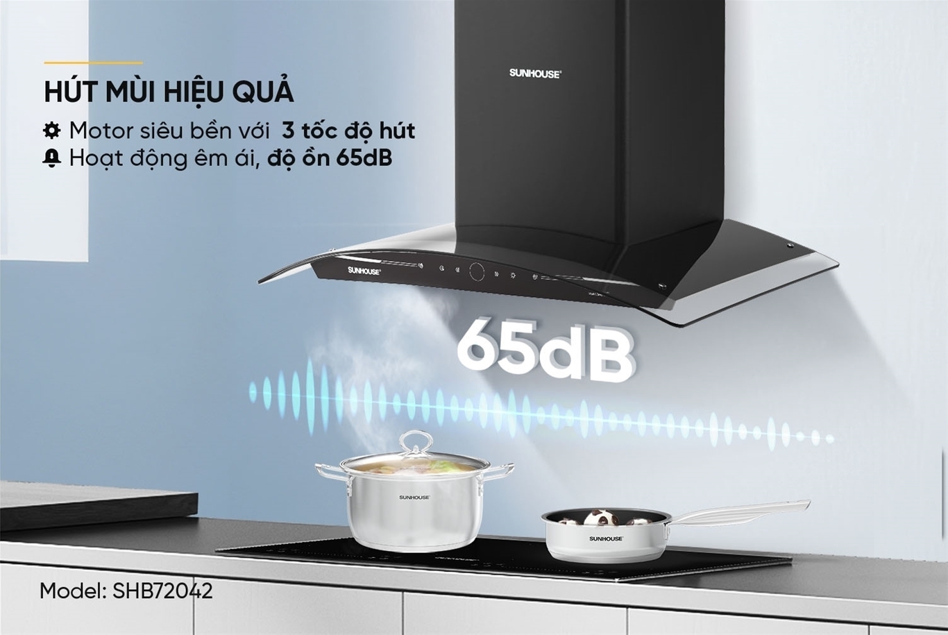 máy hút mùi kính cong sunhouse shb72042