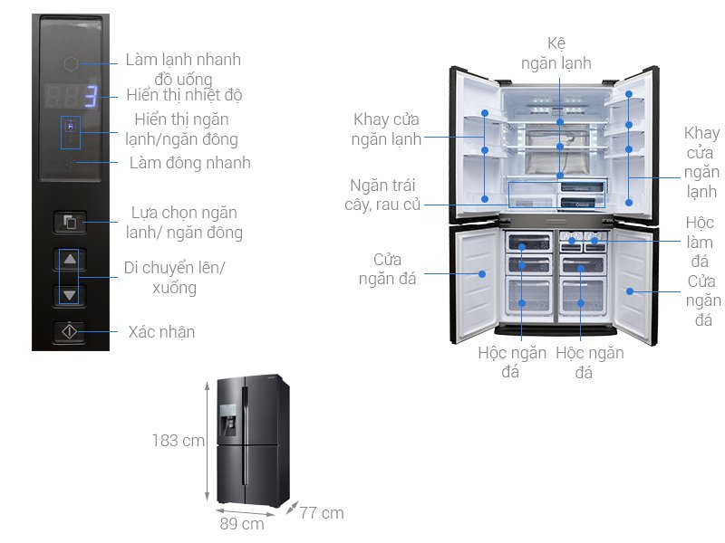 tủ lạnh sharp inverter 678 lít sj-fx680v-st