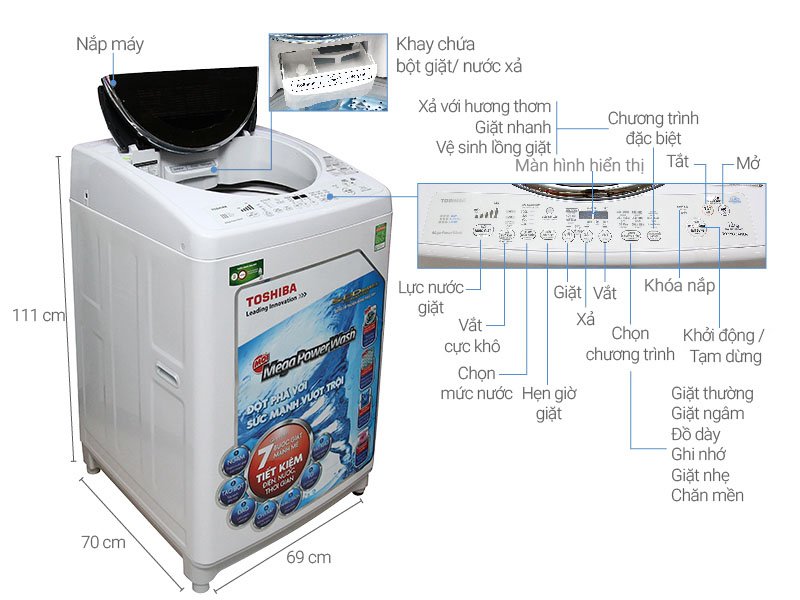 máy giặt toshiba inverter 12kg aw-dc1300wv