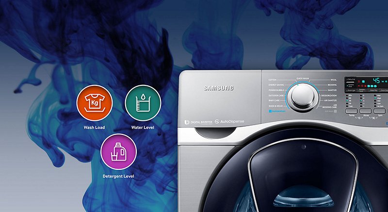 máy giặt samsung add wash inverter 17 kg wd17j7825kp/sv