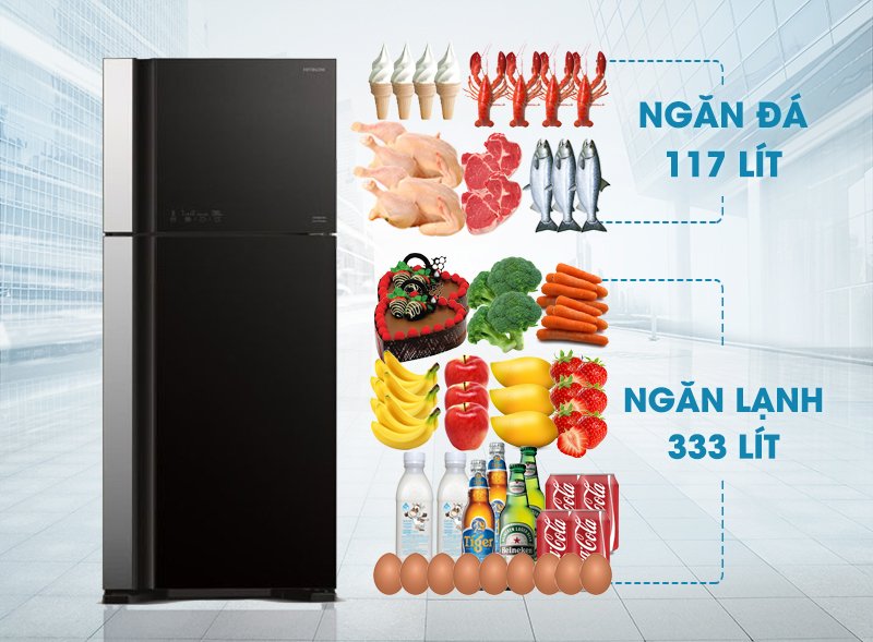 tủ lạnh hitachi 450 lít r-vg540pgv3