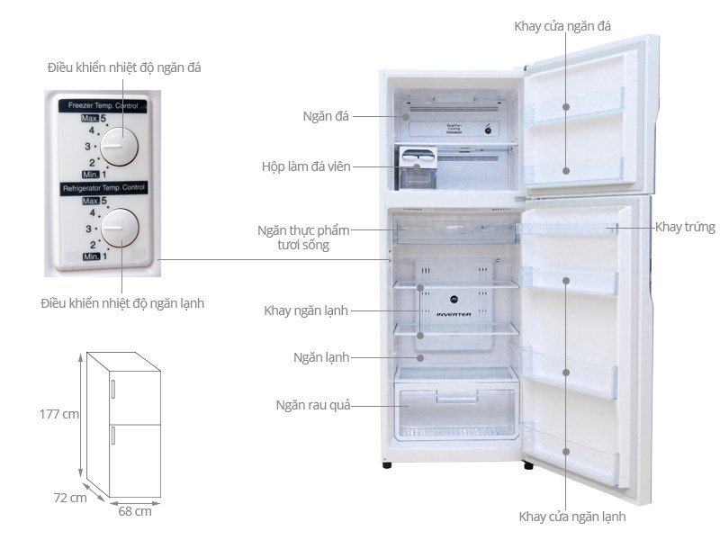 tủ lạnh hitachi 395 lít r-vg470pgv3 gpw