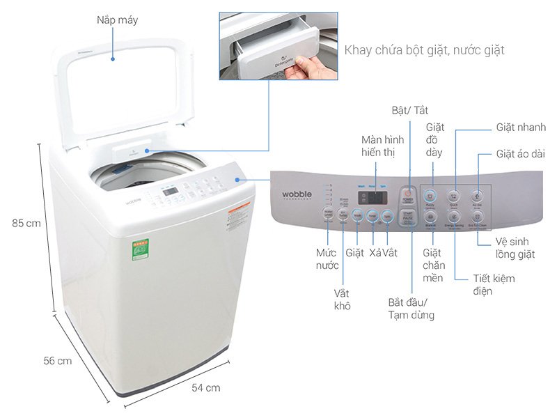 máy giặt samsung 7.2 kg wa72h4200sw/sv