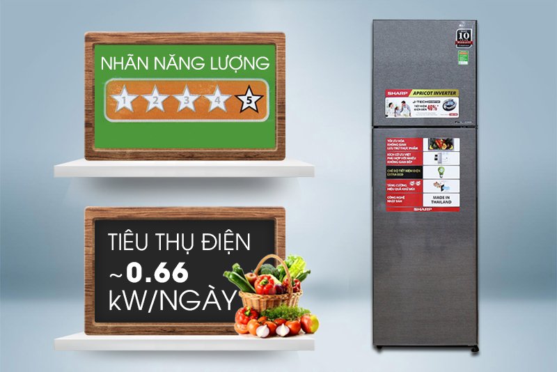 tủ lạnh sharp 271 lít sj-x281e-ds