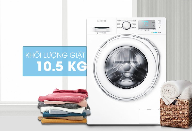máy giặt samsung inverter 10.5 kg ww10j6413ew/sv